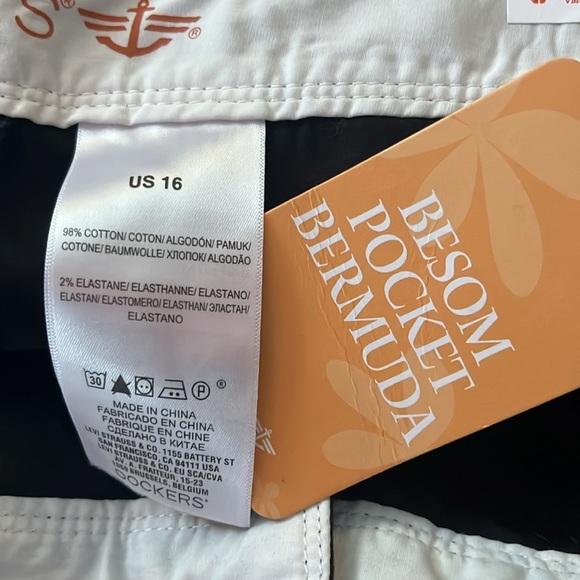 Dockers black Besom pocket Bermuda shorts NWT size 16 - Picture 3 of 6